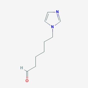 molecular formula C9H14N2O B8634570 1-(5-Formylpentyl)imidazole 