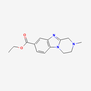 molecular formula C14H17N3O2 B8634576 Ethyl 2-methyl-1,2,3,4-tetrahydropyrazino[1,2-a]benzimidazole-8-carboxylate 