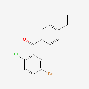 molecular formula C15H12BrClO B8634596 (5-Bromo-2-chlorophenyl)(4-ethylphenyl)methanone 