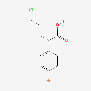 molecular formula C11H12BrClO2 B8634663 2-(4-Bromophenyl)-5-chloro-pentanoic acid 