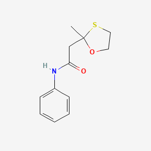 molecular formula C12H15NO2S B8634672 1,3-Oxathiolane-2-acetamide, 2-methyl-N-phenyl- CAS No. 67980-06-7