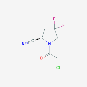 molecular formula C7H7ClF2N2O B8634673 (2S)-1-(chloroacetyl)-4,4-difluoropyrrolidine-2-carbonitrile CAS No. 596817-02-6