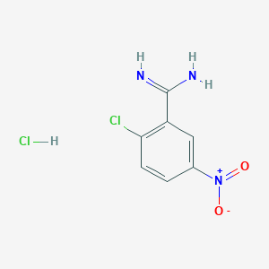 molecular formula C7H7Cl2N3O2 B8634747 2-Chloro-5-nitrobenzimidamide hydrochloride 