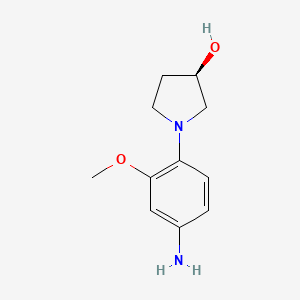 B8634854 (3R)-1-(4-amino-2-methoxyphenyl)pyrrolidin-3-ol CAS No. 921592-79-2