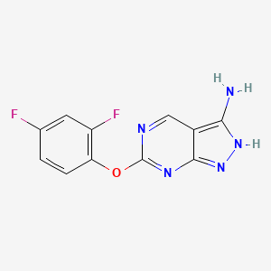 molecular formula C11H7F2N5O B8634915 6-(2,4-difluorophenoxy)-2H-pyrazolo[3,4-d]pyrimidin-3-amine CAS No. 927662-73-5