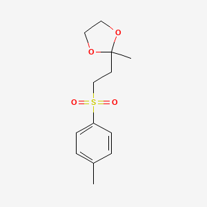 molecular formula C13H18O4S B8634945 2-Methyl-2-[2-(4-methylbenzene-1-sulfonyl)ethyl]-1,3-dioxolane CAS No. 61476-95-7