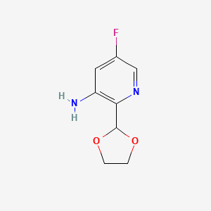 molecular formula C8H9FN2O2 B8634952 2-(1,3-Dioxolan-2-yl)-5-fluoropyridin-3-amine 