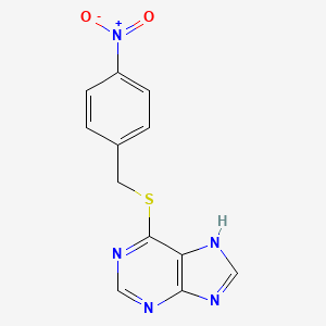 molecular formula C12H9N5O2S B8635061 6-(4-Nitrobenzylthio)-purine CAS No. 5434-26-4