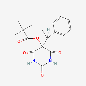 molecular formula C17H20N2O5 B8635171 5-Pivaloyloxy-5-(1-phenylethyl)barbituric acid CAS No. 55675-67-7