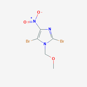 molecular formula C5H5Br2N3O3 B8635229 2,5-Dibromo-1-methoxymethyl-4-nitroimidazole 