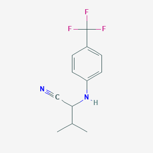 molecular formula C12H13F3N2 B8635266 3-Methyl-2-[4-(trifluoromethyl)anilino]butanenitrile CAS No. 76338-69-7