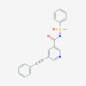 molecular formula C21H16N2O2S B8635300 N-[methyl(oxo)phenyl-lambda6-sulfanylidene]-5-(phenylethynyl)nicotinamide 
