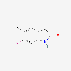 molecular formula C9H8FNO B8635331 6-Fluoro-5-methyl-2-oxindole CAS No. 100487-75-0