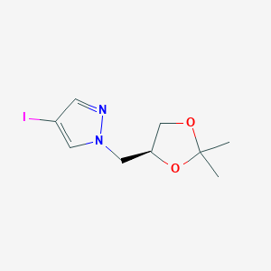 molecular formula C9H13IN2O2 B8635339 1H-Pyrazole, 1-[[(4S)-2,2-dimethyl-1,3-dioxolan-4-yl]methyl]-4-iodo- 