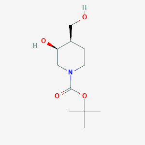 molecular formula C11H21NO4 B8635354 Tert-butyl cis-3-hydroxy-4-(hydroxymethyl)piperidine-1-carboxylate 