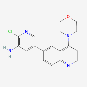 2-Chloro-5-(4-morpholinoquinolin-6-yl)pyridin-3-amine