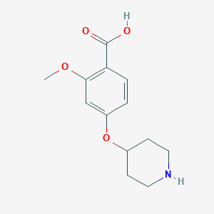 molecular formula C13H17NO4 B8635411 2-Methoxy-4-(4-piperidyloxy)benzoic acid 
