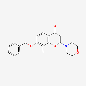 molecular formula C21H21NO4 B8635440 7-(benzyloxy)-8-methyl-2-morpholino-4H-chromen-4-one CAS No. 130735-57-8
