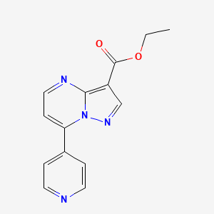 molecular formula C14H12N4O2 B8635460 Ethyl 7-(pyridin-4-yl)pyrazolo[1,5-a]pyrimidine-3-carboxylate 