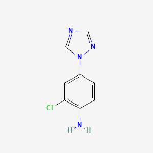 molecular formula C8H7ClN4 B8635487 2-Chloro-4-(1H-1,2,4-triazol-1-yl)aniline 