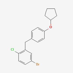 4-Bromo-1-chloro-2-(4-cyclopentyloxy-benzyl)-benzene