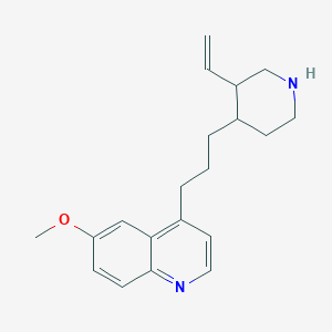 molecular formula C20H26N2O B8635513 4-[3-(3-Ethenylpiperidin-4-yl)propyl]-6-methoxyquinoline 