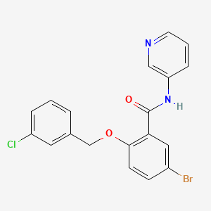 molecular formula C19H14BrClN2O2 B8635541 5-Bromo-2-{[(3-chlorophenyl)methyl]oxy}-N-3-pyridinylbenzamide 