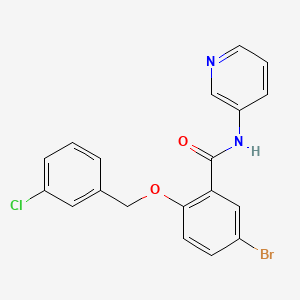 molecular formula C19H14BrClN2O2 B8635541 5-bromo-2-[(3-chlorophenyl)methoxy]-N-pyridin-3-ylbenzamide 