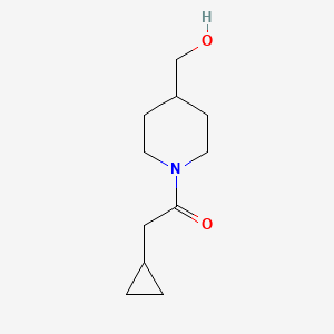 molecular formula C11H19NO2 B8635566 2-Cyclopropyl-1-[4-(hydroxymethyl)piperidin-1-yl]ethanone 