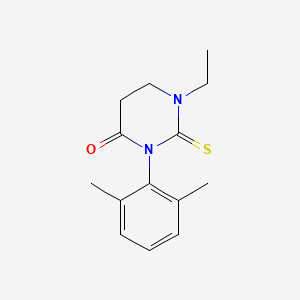 molecular formula C14H18N2OS B8635574 4(1H)-Pyrimidinone, 3-(2,6-dimethylphenyl)-1-ethyltetrahydro-2-thioxo- CAS No. 196794-62-4