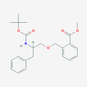 molecular formula C23H29NO5 B8635593 Methyl 2-((2-((tert-butoxycarbonyl)amino)-3-phenylpropoxy)methyl)benzoate 