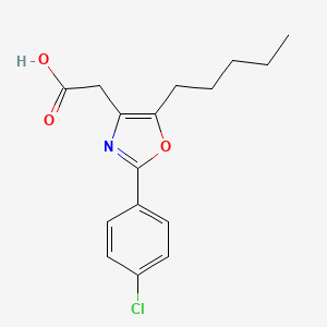 [2-(4-Chlorophenyl)-5-pentyl-1,3-oxazol-4-yl]acetic acid