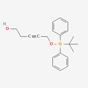 molecular formula C21H26O2Si B8635657 5-{[tert-Butyl(diphenyl)silyl]oxy}pent-3-yn-1-ol CAS No. 117471-68-8