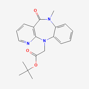 molecular formula C19H21N3O3 B8635731 N6-Methyl-N11-((2-oxoethyl)t-butoxy)-6,11-dihydro-5H-pyrido(2,3-b)(1,5)benzodiazepin-5-one CAS No. 132686-98-7