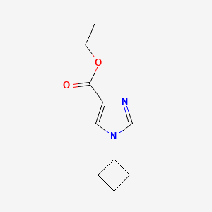 molecular formula C10H14N2O2 B8635774 1-cyclobutyl-1H-imidazole-4-carboxylic acid ethyl ester 