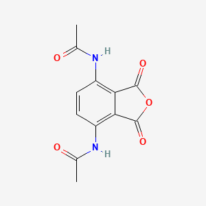 molecular formula C12H10N2O5 B8635776 Acetamide, N,N'-(1,3-dihydro-1,3-dioxo-4,7-isobenzofurandiyl)bis- CAS No. 497147-09-8