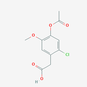 molecular formula C11H11ClO5 B8635778 [4-(Acetyloxy)-2-chloro-5-methoxyphenyl]acetic acid 