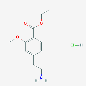 molecular formula C12H18ClNO3 B8635801 Ethyl 4-(2-aminoethyl)-2-methoxybenzoate;hydrochloride CAS No. 65779-59-1