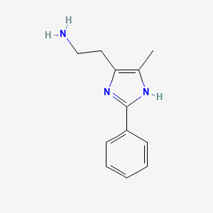 molecular formula C12H15N3 B8635807 2-(5-methyl-2-phenyl-1H-imidazol-4-yl)-ethylamine 