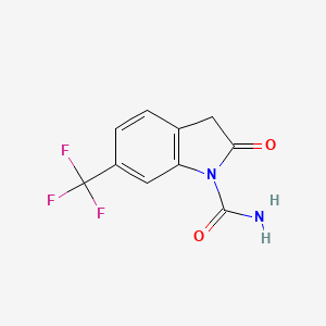 molecular formula C10H7F3N2O2 B8635829 1h-Indole-1-carboxamide,2,3-dihydro-2-oxo-6-(trifluoromethyl)- 
