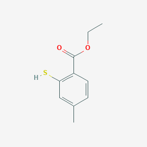 molecular formula C10H12O2S B8635915 Ethyl 2-mercapto-4-methylbenzoate 