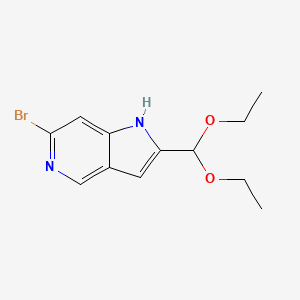 molecular formula C12H15BrN2O2 B8635924 6-Bromo-2-(diethoxymethyl)-1H-pyrrolo[3,2-c]pyridine 