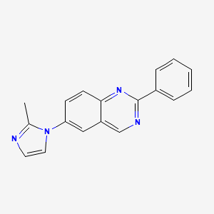 molecular formula C18H14N4 B8635944 6-(2-methyl-1H-imidazol-1-yl)-2-phenyl-quinazoline 