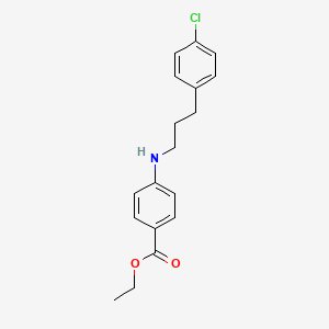 molecular formula C18H20ClNO2 B8635946 Ethyl 4-{[3-(4-chlorophenyl)propyl]amino}benzoate CAS No. 61440-61-7