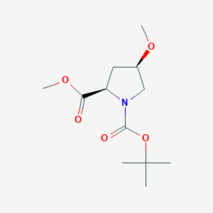 molecular formula C12H21NO5 B8635954 1,2-Pyrrolidinedicarboxylic acid, 4-methoxy-, 1-(1,1-dimethylethyl) 2-methyl ester, (2R,4R)- 