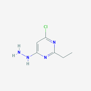 molecular formula C6H9ClN4 B8635969 4-Chloro-2-ethyl-6-hydrazinylpyrimidine 
