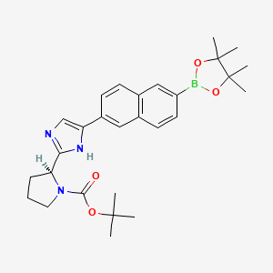 (S)-tert-butyl 2-(4-(6-(4,4,5,5-tetramethyl-1,3,2-dioxaborolan-2-yl)naphthalen-2-yl)-1H-imidazol-2-yl)pyrrolidine-1-carboxylate