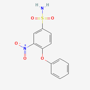 molecular formula C12H10N2O5S B8636116 3-Nitro-4-phenoxybenzenesulfonamide 