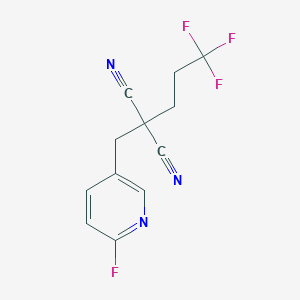molecular formula C12H9F4N3 B8636132 [(6-Fluoropyridin-3-yl)methyl](3,3,3-trifluoropropyl)propanedinitrile CAS No. 647839-48-3