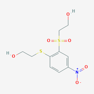 molecular formula C10H13NO6S2 B8636158 2-{[2-(2-Hydroxyethanesulfonyl)-4-nitrophenyl]sulfanyl}ethan-1-ol CAS No. 100983-99-1
